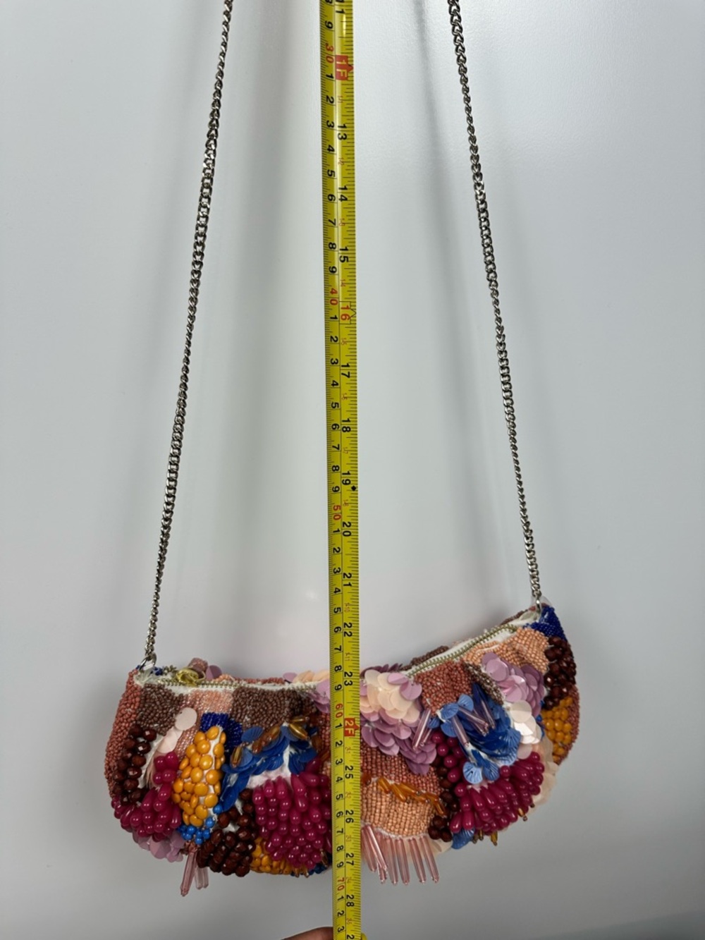 New Relaease Viral Colorful Floral Beaded Bag Handcrafted in India Chain Strap - Picture 6 of 11